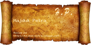 Hajduk Petra névjegykártya