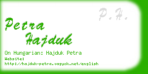 petra hajduk business card
